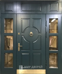 Входная стальная дверь с фрамугой №28 внешняя